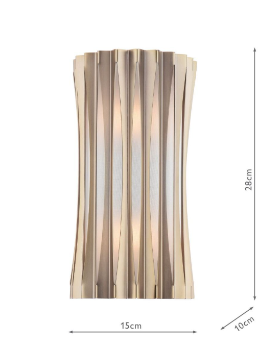Netra 2 Light Wall Light Satin Bronze and Ivory