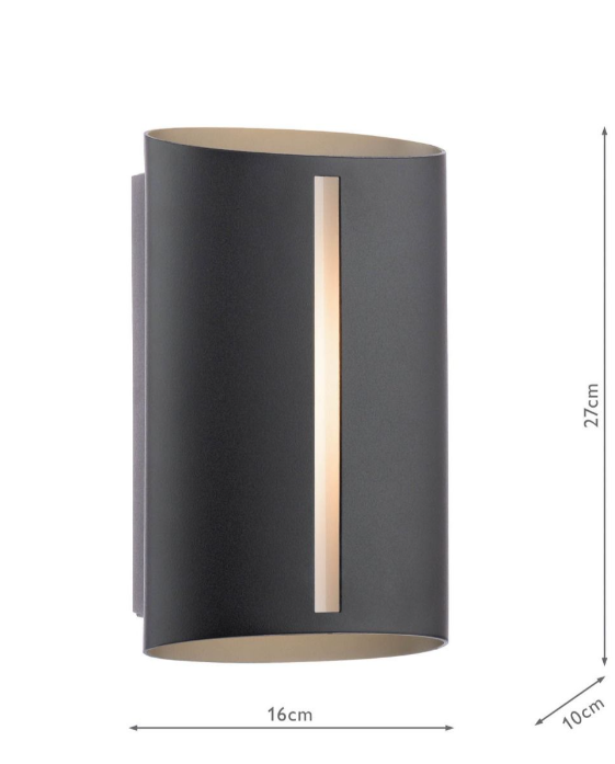 Zuzana Outdoor Wall Light Matt Black IP54