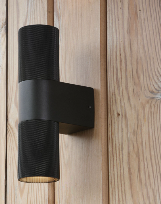 Obi 2 Light Outdoor Wall Light Matt Black IP54