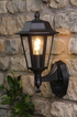 Lewis Outdoor Wall Light Matt Black and Glass IP44