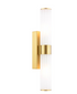 Lars 2 Light Bathroom Wall Light Brushed Gold and White Frosted Acrylic IP44