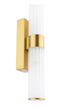 Lars 2 Light Bathroom Wall Light Brushed Gold and White Frosted Acrylic IP44