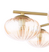 Ede 6 Light Semi-Flush Satin Gold and Amber Glass