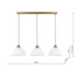 Laura Ashley Durford 3 Light Bar Pendant Matt Antique Brass and White Ceramic