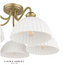Laura Ashley Durford 5 Light Semi-Flush Matt Antique Brass and White Ceramic