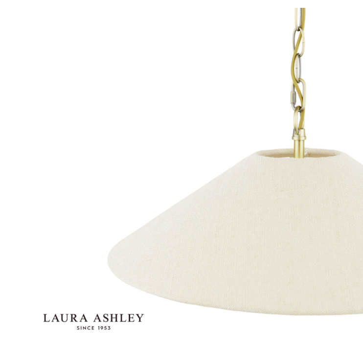 Laura Ashley Harland 5 Light Pendant Matt Antique Brass With Shade