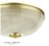 Laura Ashley Langdon 2 Light Bathroom Ceiling Light Matt Antique Brass and Textured Glass IP44