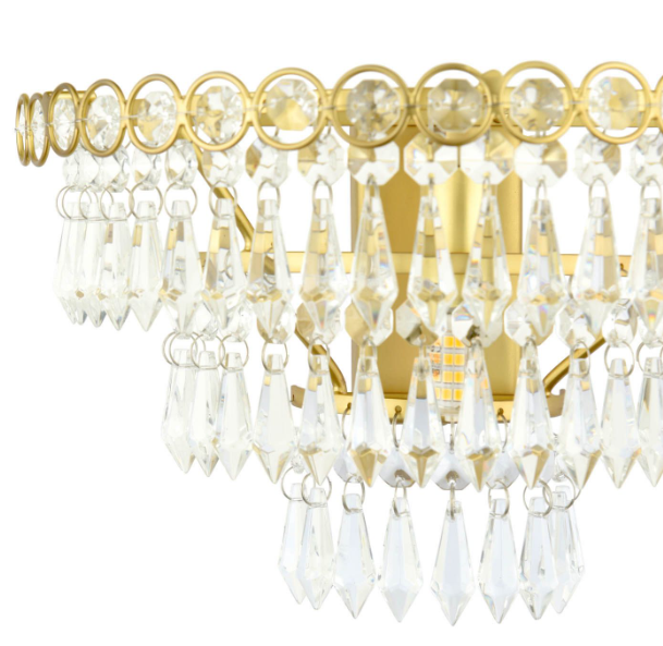 Laura Ashley Enid Wall Light Faceted Glass and Matt Antique Brass