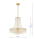 Laura Ashley Enid 5 Light Chandelier Faceted Glass and Matt Antique Brass