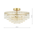 Laura Ashley Enid 5 Light Semi-Flush Faceted Glass and Matt Antique Brass