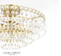 Laura Ashley Enid 5 Light Semi-Flush Faceted Glass and Matt Antique Brass