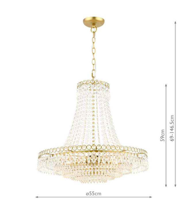 Laura Ashley Enid 5 Light Grande Chandelier Glass and Matt Antique Brass