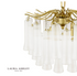 Laura Ashley Penlee 4 Light Pendant Matt Antique Brass and Ribbed Glass