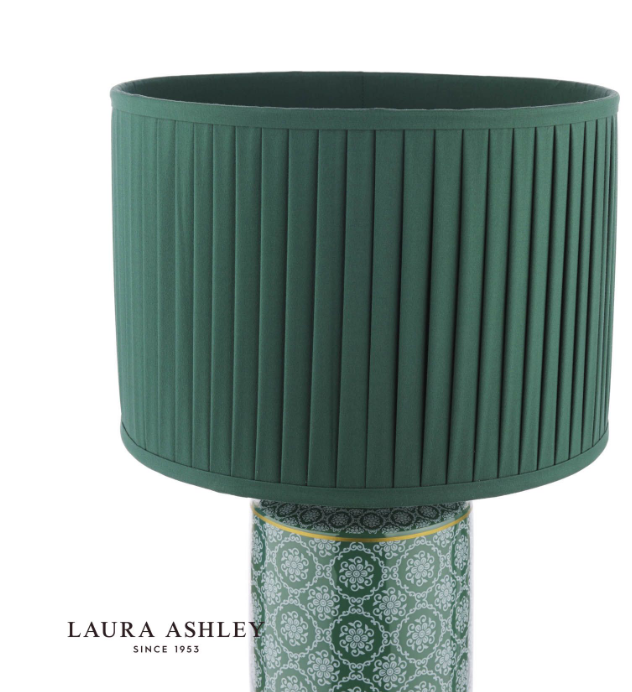 Laura Ashley Knipton Table Lamp Green Ceramic and Antique Brass With Shade