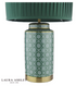 Laura Ashley Knipton Table Lamp Green Ceramic and Antique Brass With Shade