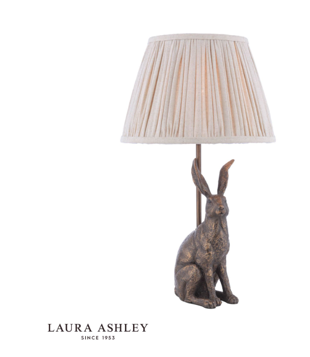 Laura Ashley Hare Table Lamp Antique Bronze With Shade