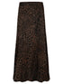 Amazing Woman Simmy Leopard Print Satin Skirt Brown