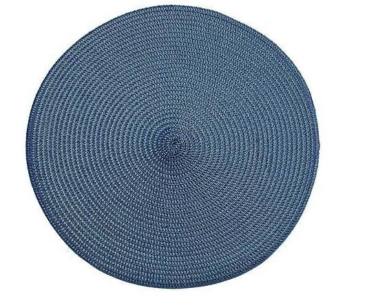 Walton & Co Circular Ribbed Placemat Slate Blue