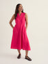 Seasalt Sleeveless Carved Wood Dress Bright Radish