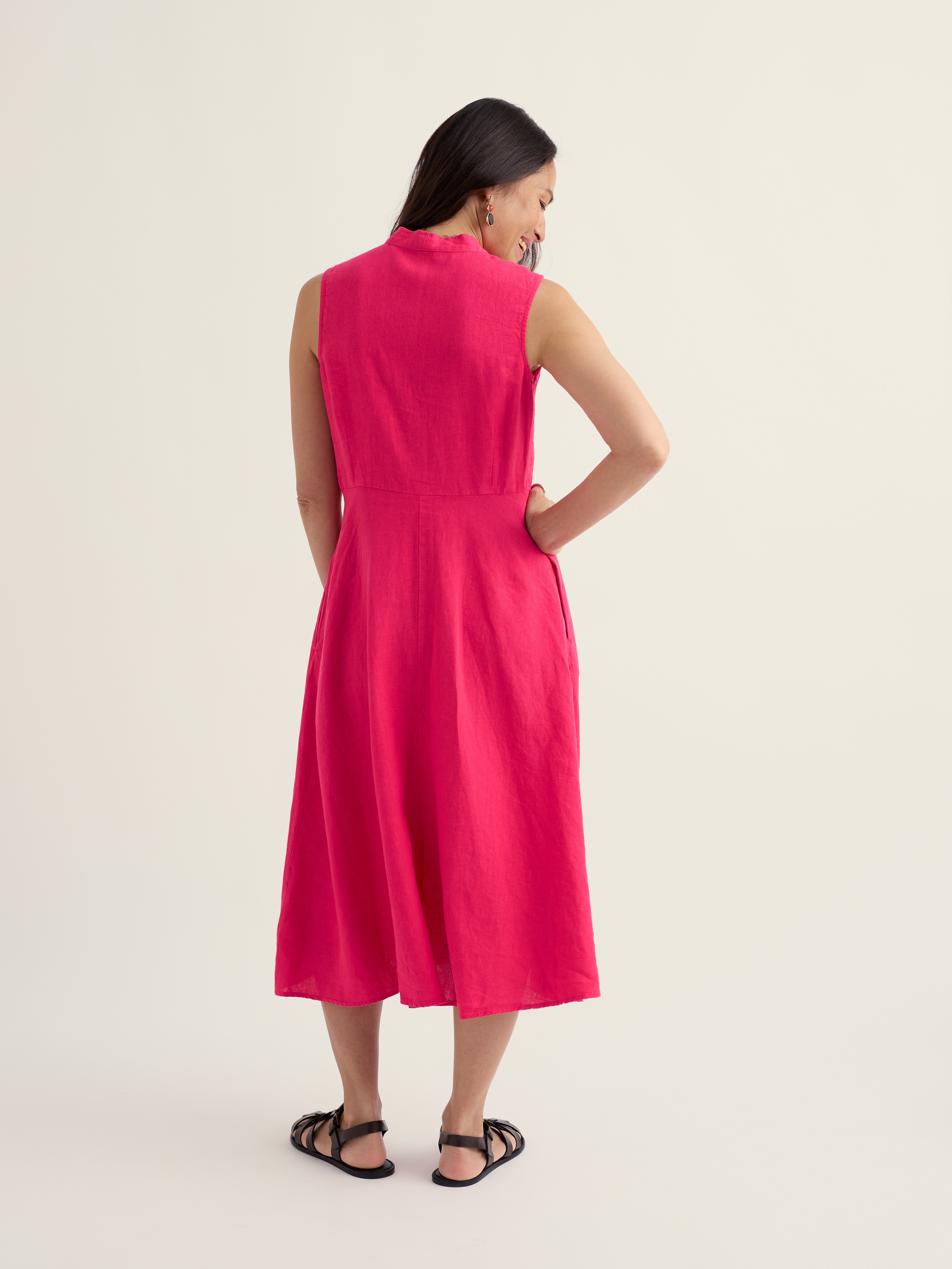 Seasalt Sleeveless Carved Wood Dress Bright Radish