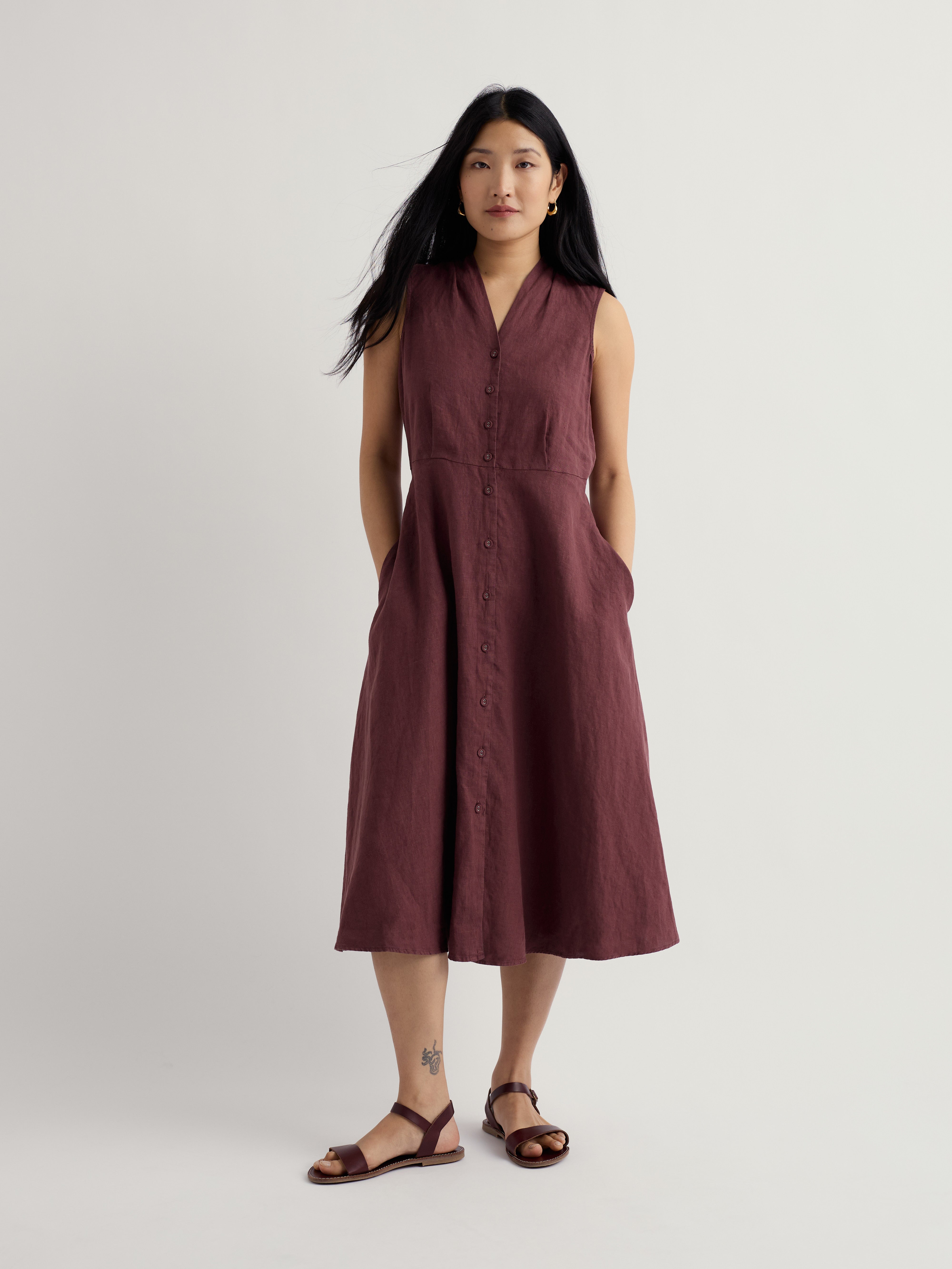 Seasalt Sleeveless Carved Wood Dress Cacao