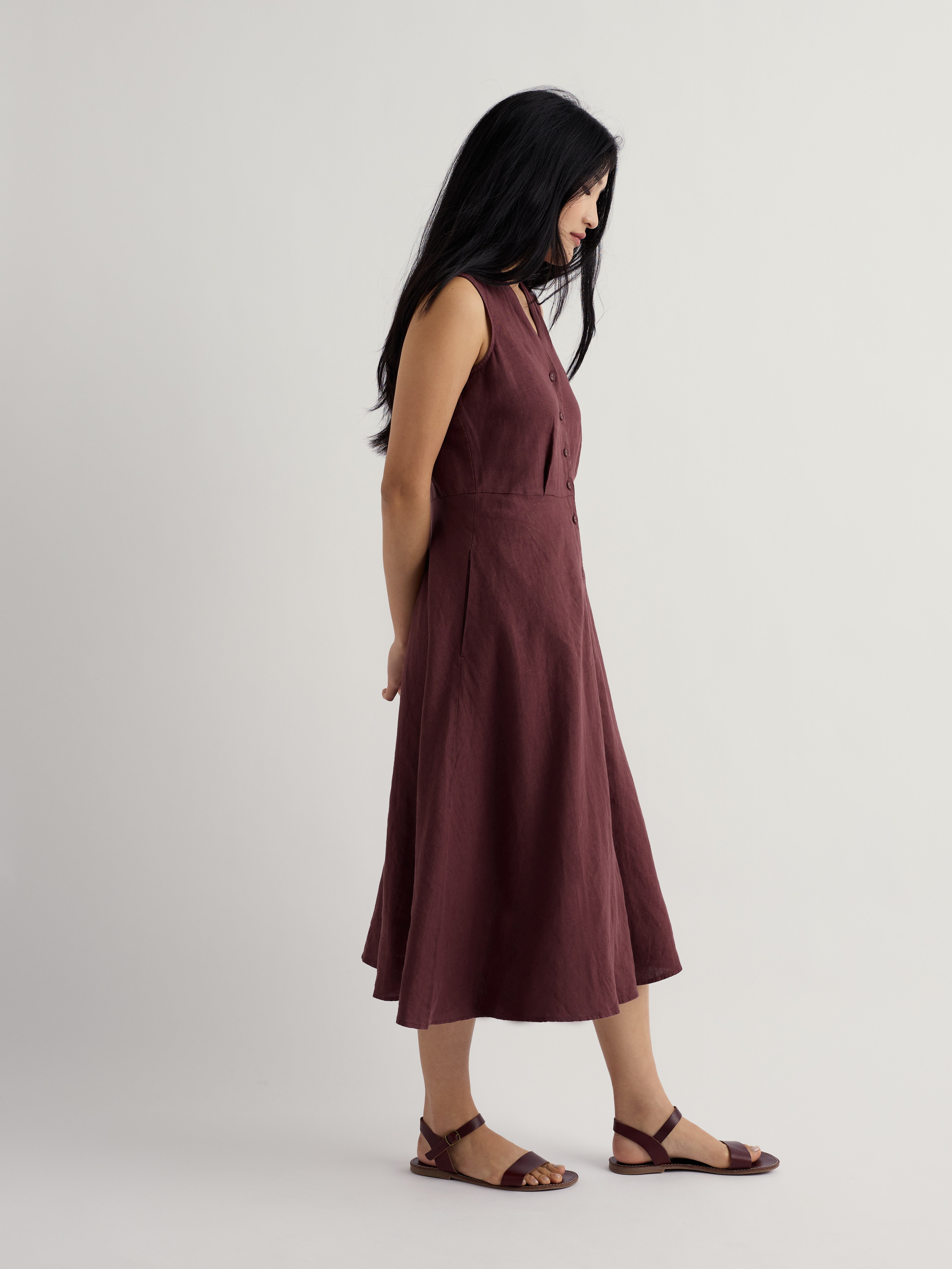 Seasalt Sleeveless Carved Wood Dress Cacao
