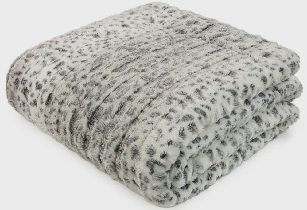 TACTILE FAUX FUR THROW NATURAL 150 X 200 CM