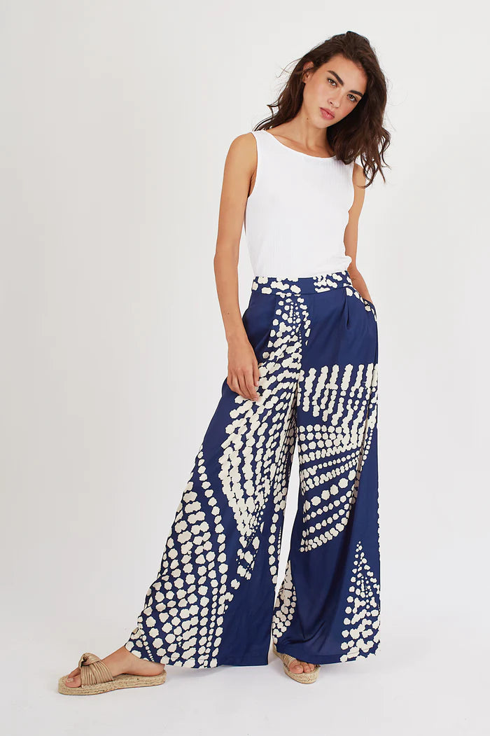 Traffic People The Odes Evie Trousers Blue Print