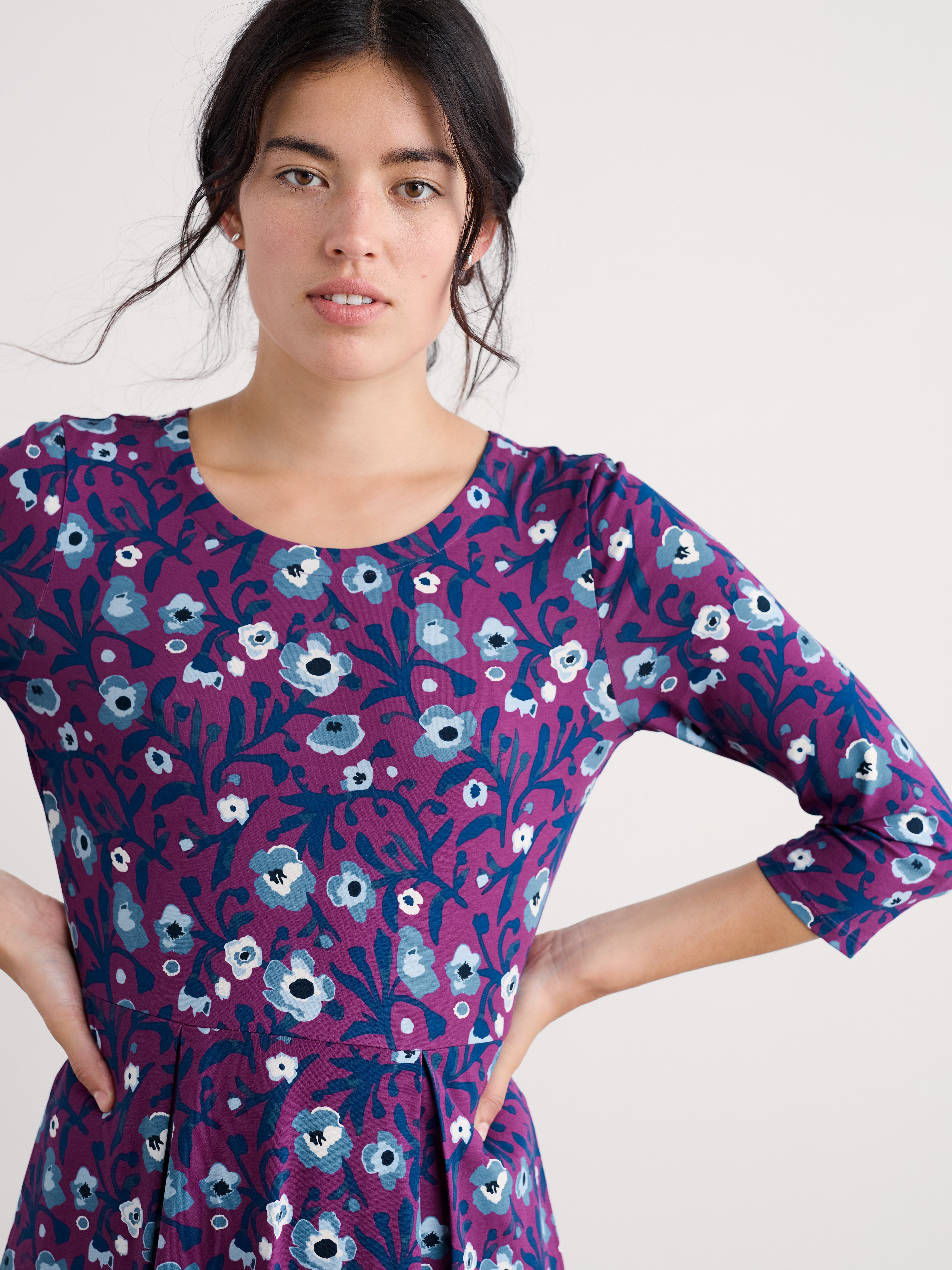 Seasalt Veronica Midi Dress Blotted Anemone Spring Heather