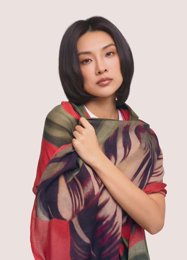 Powder Tulip Wool Wrap Scarf