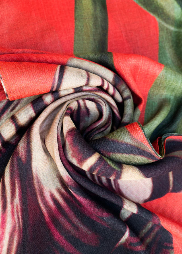 Powder Tulip Wool Wrap Scarf