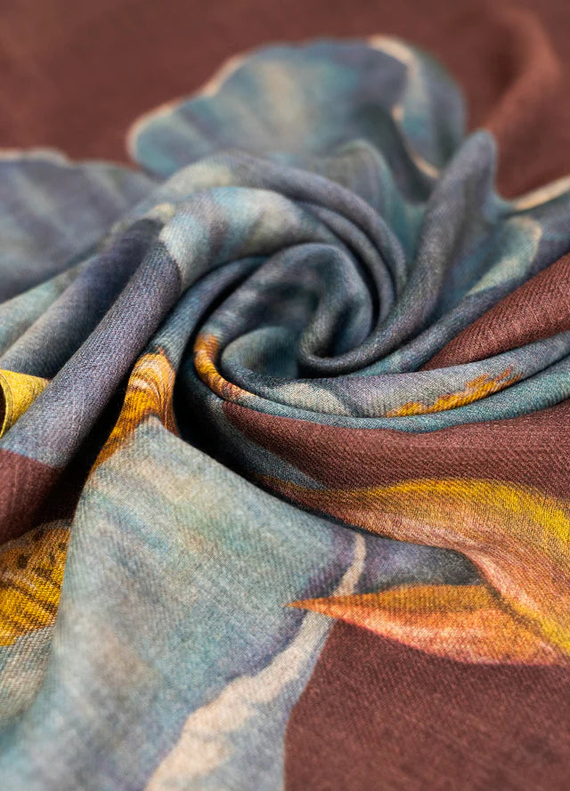 Powder Iris Wool Wrap Scarf