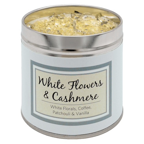 White Flowers and Cashmere Candle Tin