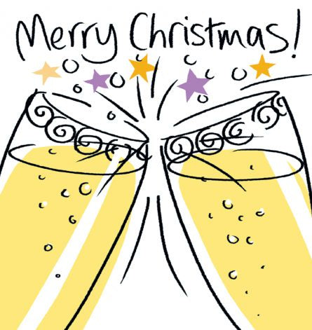 Merry Christmas Clinking Glasses By Lucilla Lavender