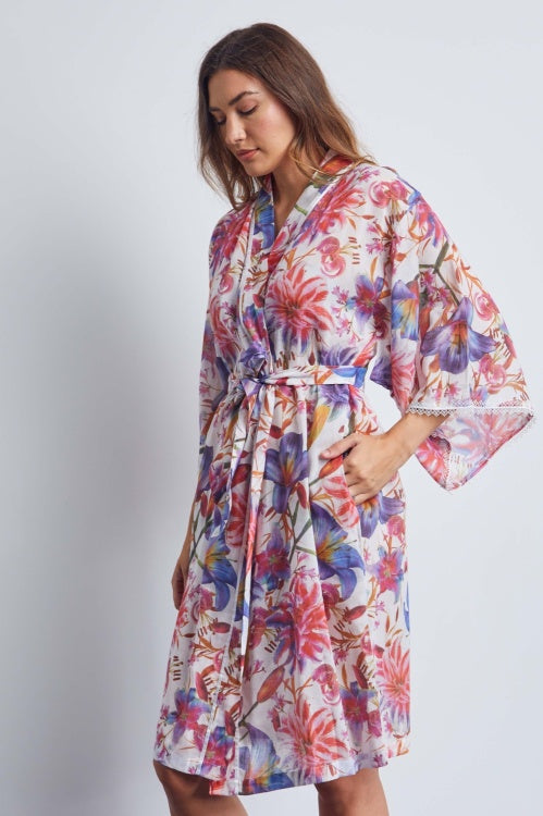 Cottonreal Lilly Flora Cotton Lawn Kimono / Gown