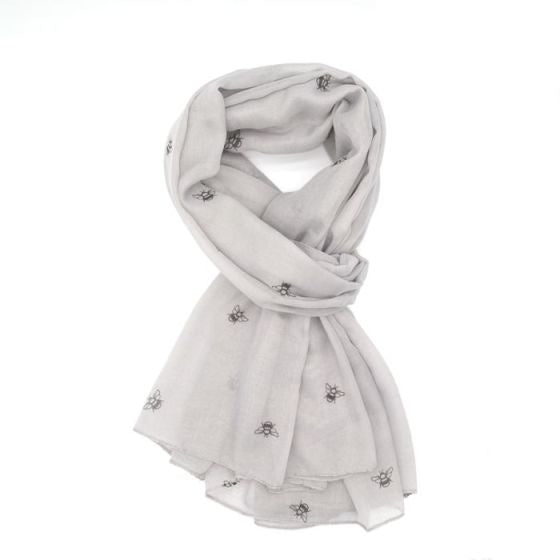 Pure Fashions Bee Outlines Scarf Mid Grey