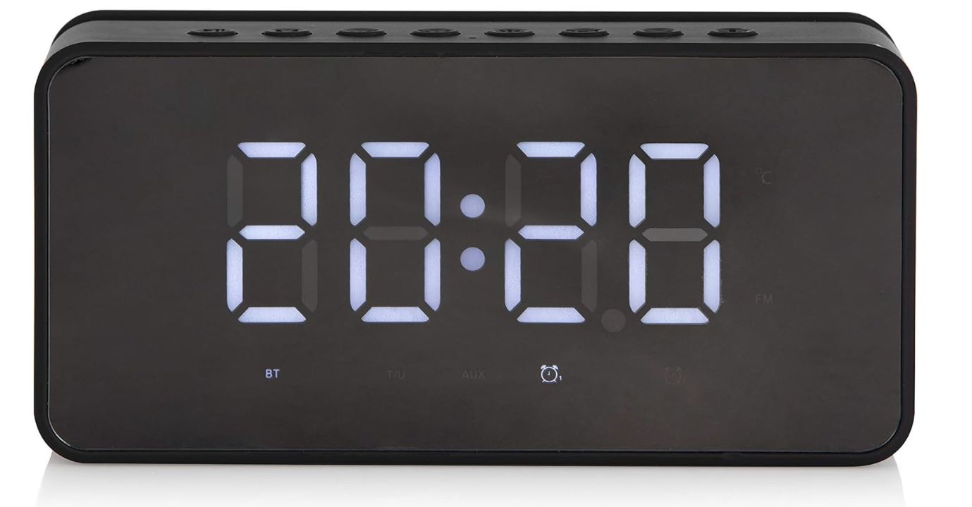 Akai Alarm Clock Bluetooth Speaker In Black