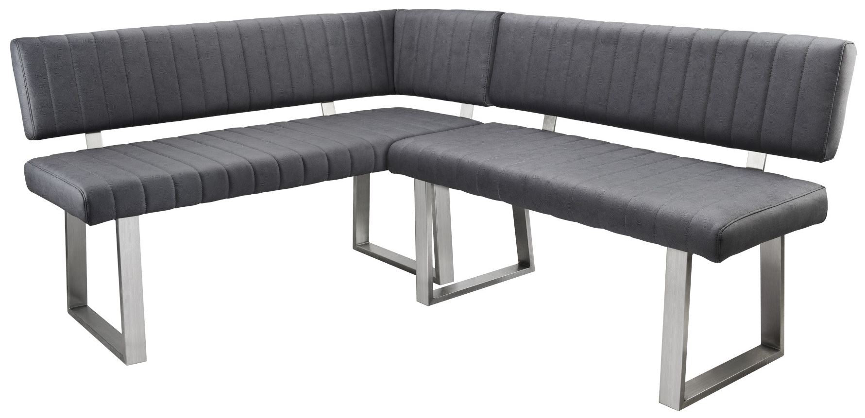 Sorrento Stitch Dark Grey L/H Corner Bench Set