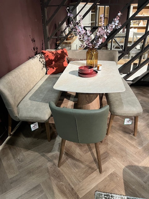 Lazio Ceramic 135cm Table And Bench Set With Chair