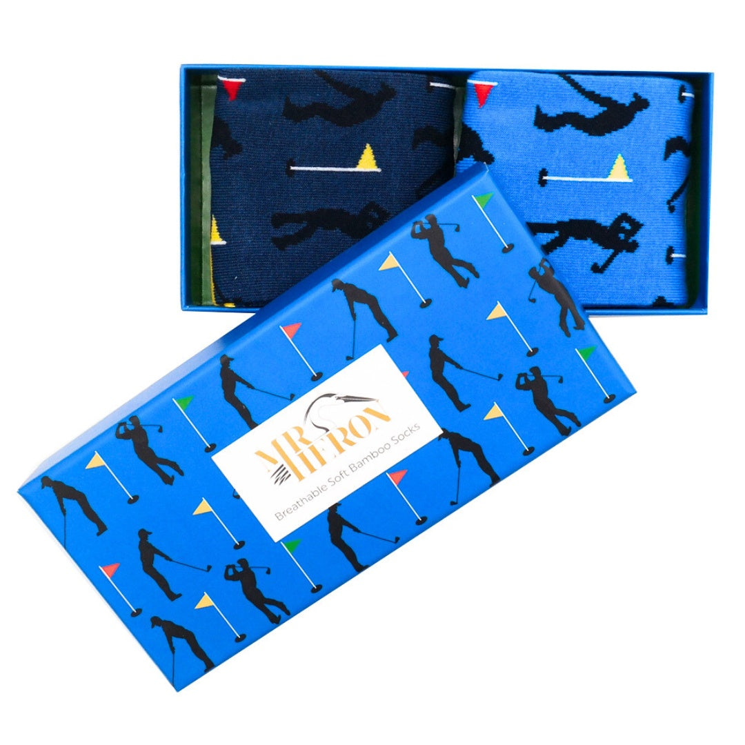 Mr Heron Golfers Socks Box 2 Pairs