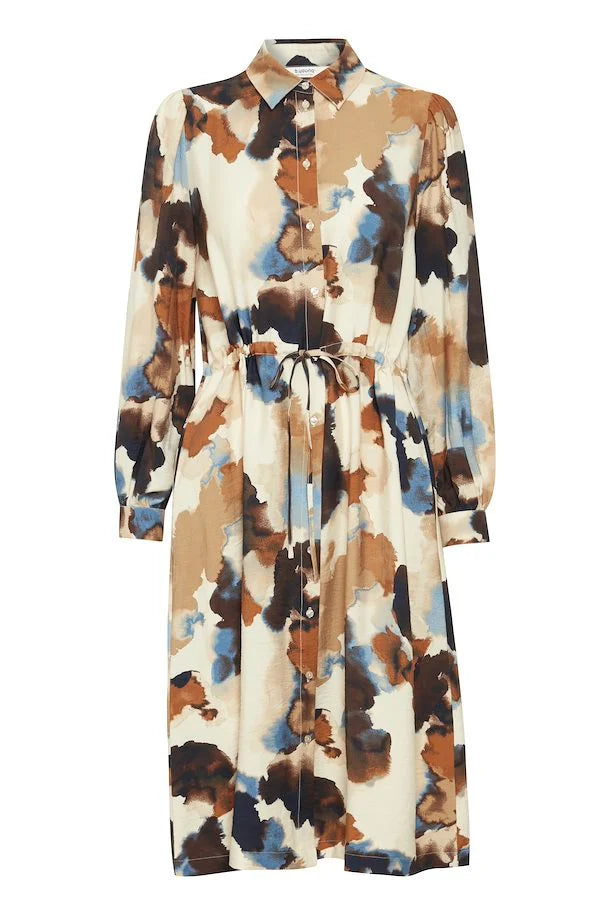 b.young Ihamma AOP Shirt Dress Birch Watercolor Mix