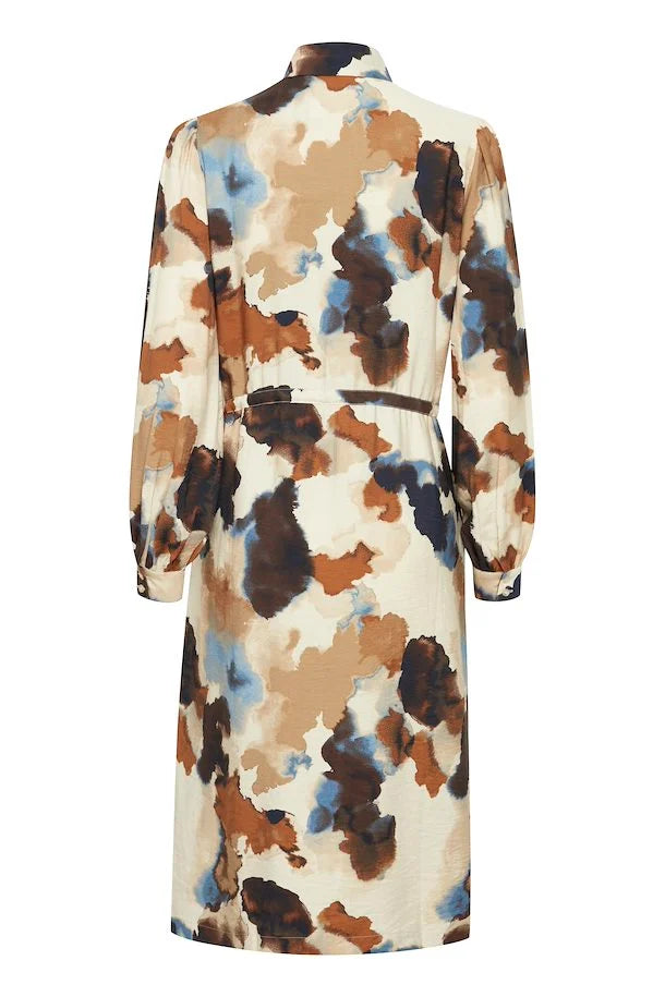 b.young Ihamma AOP Shirt Dress Birch Watercolor Mix