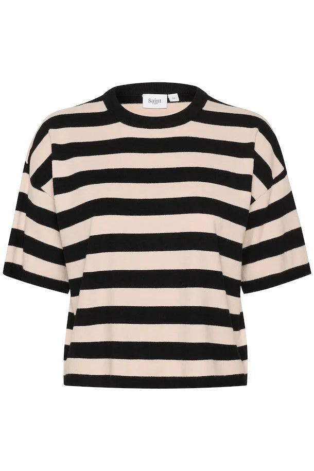 Saint Tropez Fika Striped Pullover Black