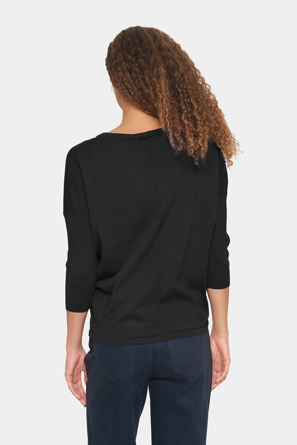 Saint Tropez Mila R-Neck Pullover Black