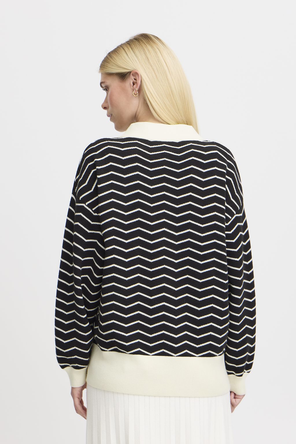 b.young Otari Zig Zag Cardigan Black Mix