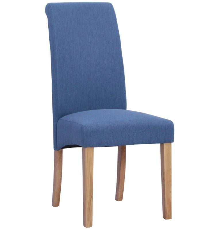 Dorchester Light Oak Westbury Rollback Fabric Chair In Blue