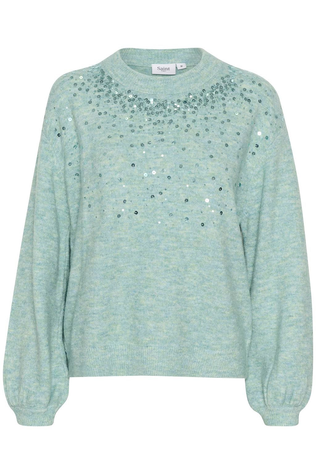 Saint Tropez Barbel Pullover Blue Surf Melange