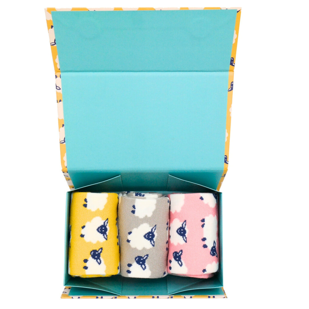 Miss Sparrow Happy Sheep Socks Box  3 Pairs