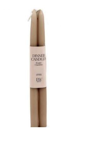 Pk 2 Taper Dinner Candles Fawn Colour