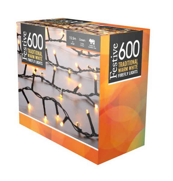 600 firefly lights - traditional warm white